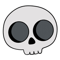 doodle halloween skull icon.