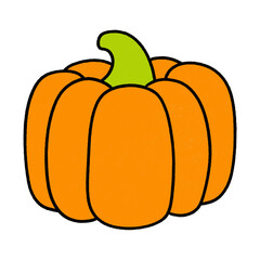 doodle halloween pumpkin icon.
