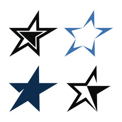 Obraz premium Set of modern abstrack star logo design. Premium Vector