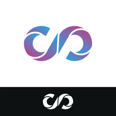 Abstract colorful infinity logo template design. Premium Vector