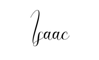 Isaac - Modern Christian Baby Name - Script Style Vector Illustration - Isolated on Transparent Background - Perfect for Baby Shower Invitations, Personalized Gifts, and Birth Announcements