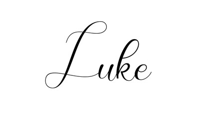 Luke - Modern Christian Baby Name - Script Style Vector Illustration - Isolated on Transparent Background - Perfect for Baby Shower Invitations, Personalized Gifts, and Birth Announcements