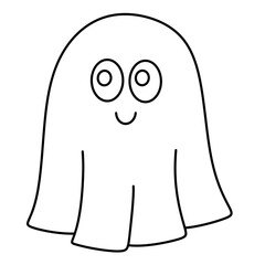 Hand drawn doodle halloween ghost line icon.