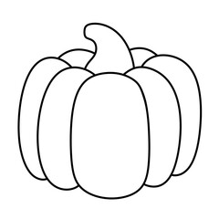 Hand drawn doodle Halloween pumpkin line icon.