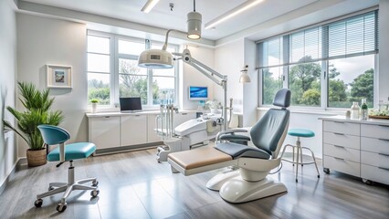 A calm and serene dental office setting with a sedation machine and monitoring equipment, conveying a sense of relaxation and gentle care.