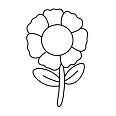 Hand drawn doodle flower icon line.