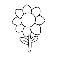 Hand drawn doodle flower icon line.