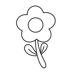 Hand drawn doodle flower icon line.