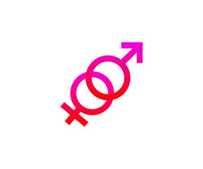 Male and female medically sign or symbol isolated on white background 