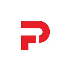 letter p arrow red simple geometric logo vector