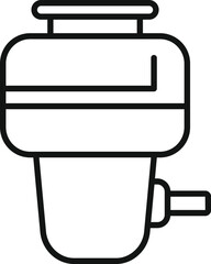 Line drawing of a kitchen appliance grinding up food scraps, perfect for topics of sustainability and home cooking