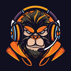 A animal mascot gaming logo 