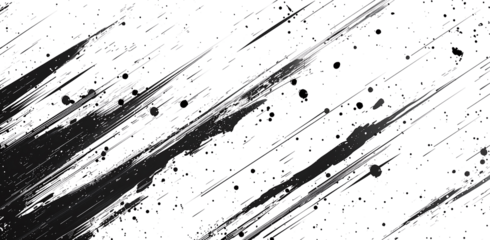 Abstract Grunge Splatter Line Pattern on white and transparent background