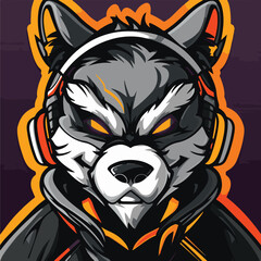 A animal mascot gaming logo 