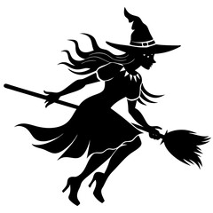 witch flying on a broom