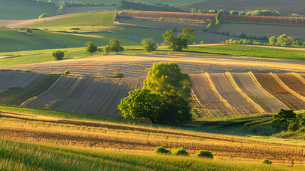 Sunlit fields with shadows of changing crops dynamic lighting Change the interplay of light and crop cycles