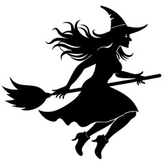 witch flying on a broom
