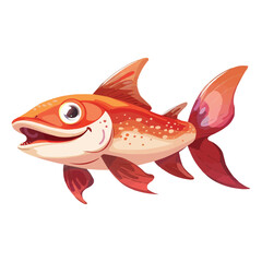 vector happy cartoon Pangasius fish