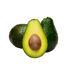 Avocados isolated white background
