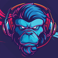 A animal mascot gaming logo 