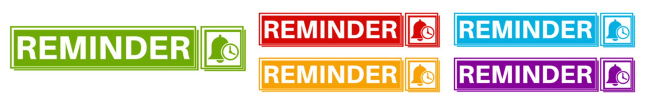 vector set reminder icon sign. time notifications symbol labels sticker template design illustration