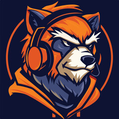 A animal mascot gaming logo 