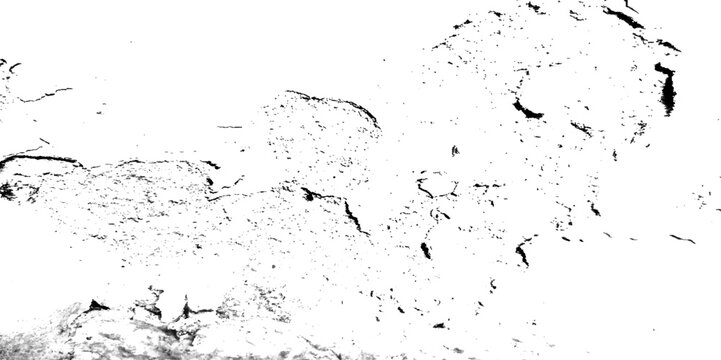 Damaged grunge old wall dust overlay black and white background. wall pattern scratch crake wall splatter ink grainy concrete