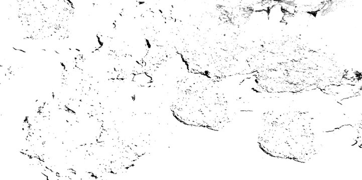 Cracked sktech grain and splatter dirty wall grunge ink splat black and white background.