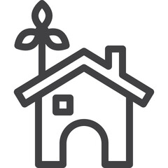 Simple vector home outline icon on white background