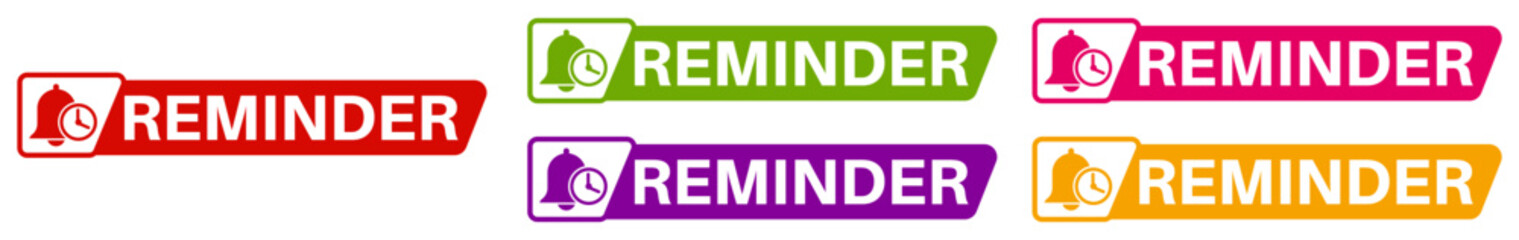 set sign reminder icon template banner design vector illustration