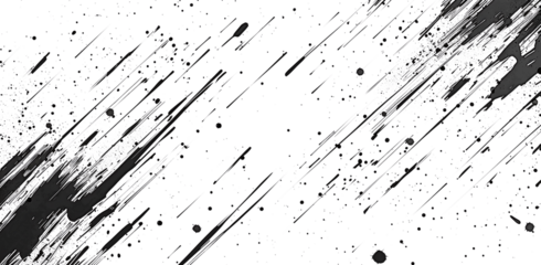 Abstract Grunge Splatter Line Pattern on white and transparent background