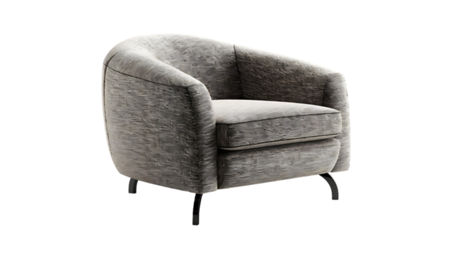 Modern armchair isolated on transparent background 