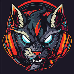 A animal mascot gaming logo 