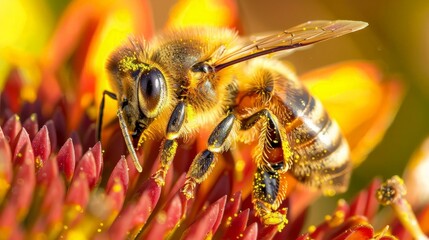 Fototapeta premium Honey Bee on a Flower