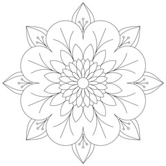 Floral Bohemian Ornament Mandala for all decorations, graphic resources, tailor-made. suitable for coloring books and any design.