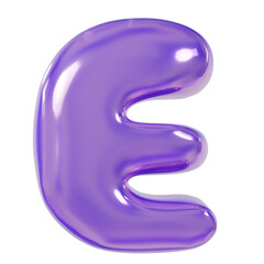 Holographic 3D Render Font Letter E