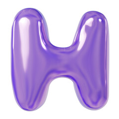 Holographic 3D Render Font Letter H