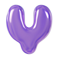 Holographic 3D Render Font Letter Y