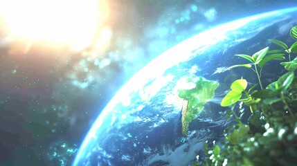 AI systems analyzing environmental data to create solutions for climate change and sustainability.