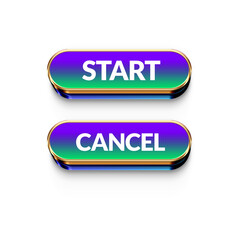 Start cancel gaming button for game asset