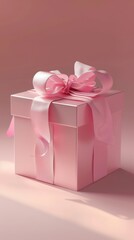 Obraz premium Elegant Pink Present on Isolated Background