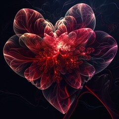 Abstract heart fractal background.