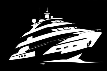 black and white yacht