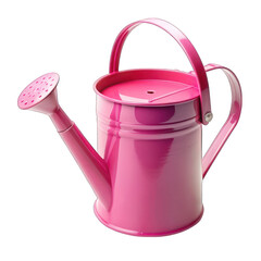 Pink watering can isolated on transparent background