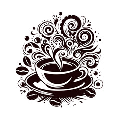 a vector illustration of a stylized coffee cup 