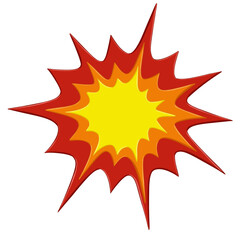 blast with fire clouds of orange, red and yellow color illustration design
