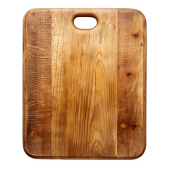 Old wooden cutting board isolated on transparent background