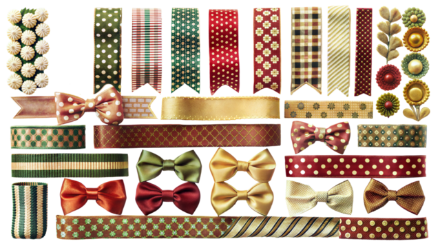 collection of different vintage ribbon set. Design elements for greeting cards, banners, invitations. Sketch. Ready for text