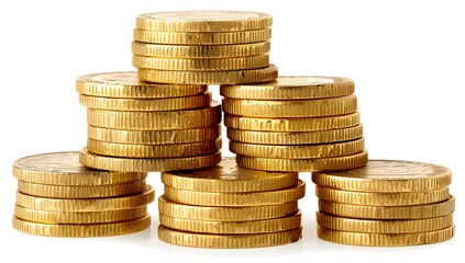 Stacks of Shiny Golden Coins