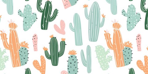 Cute cactus and succulent pattern for kids